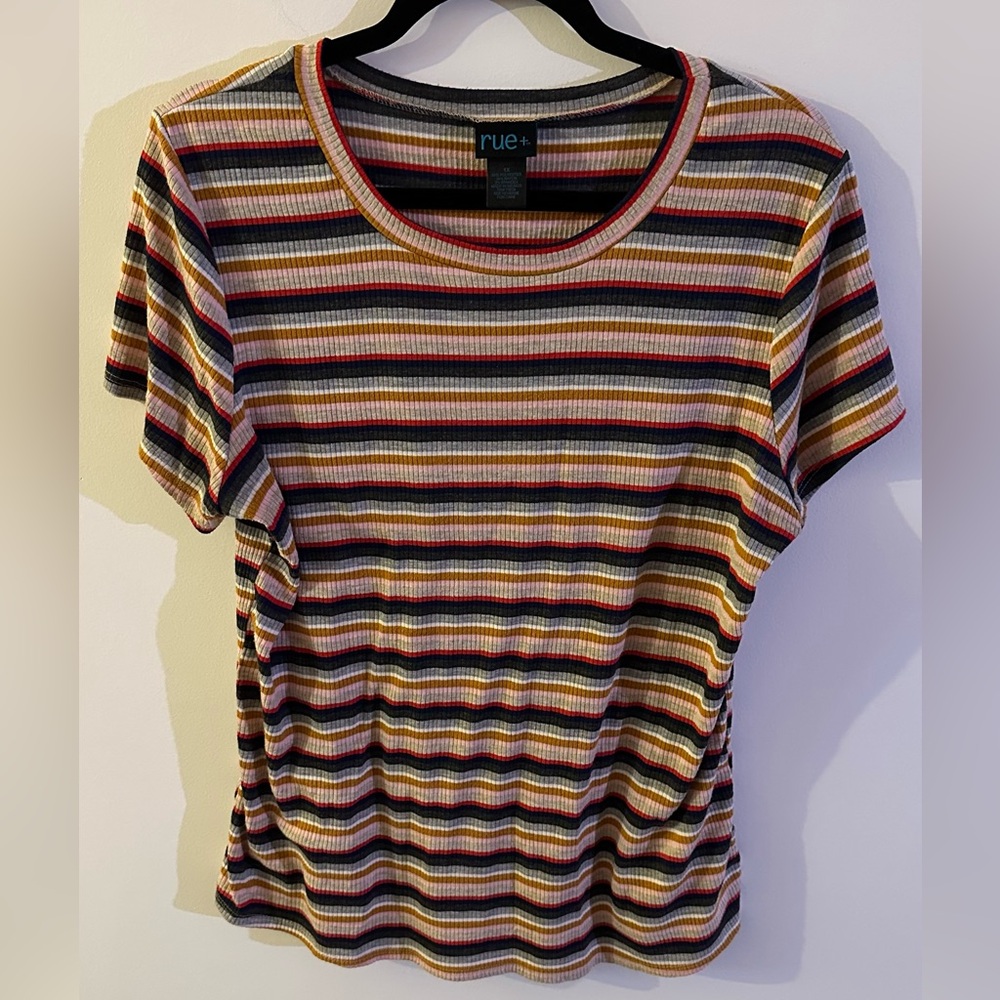 Striped, Ribbed T-Shirt